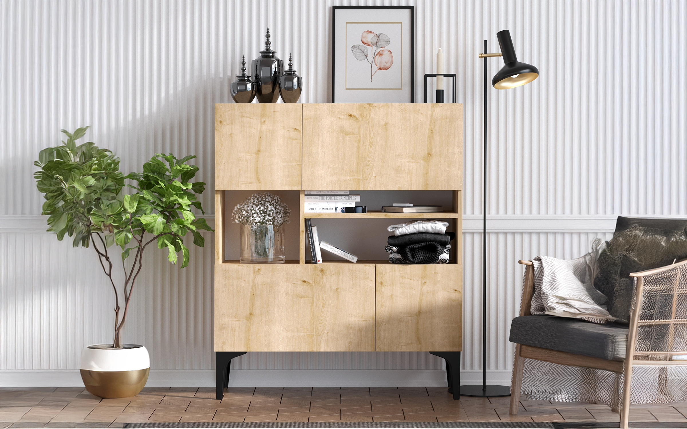 Comoda Crista, stejar safir  2